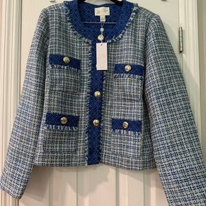 Lilly Pulitzer Navy and White Tweed Suit